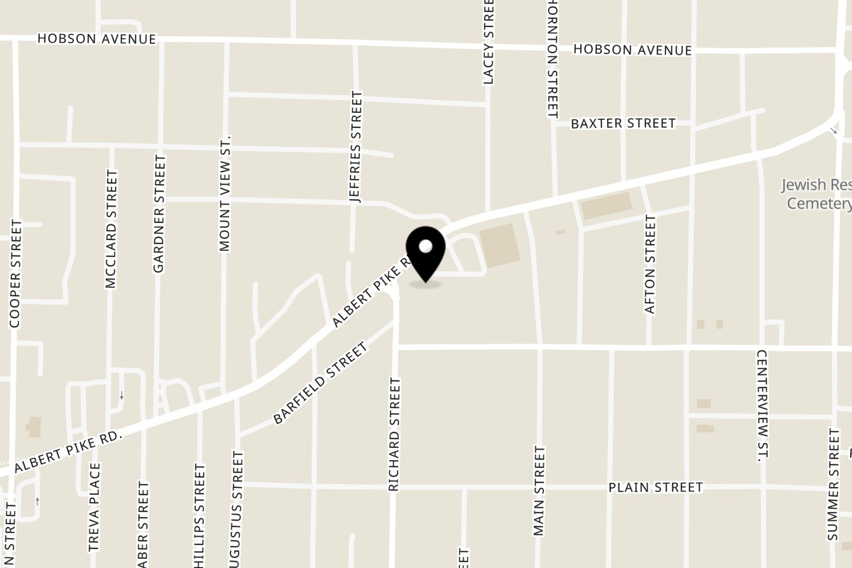 Map showing the location of Rositas Restaurante Hondureño on 627 Albert Pike Rd in Hot Springs